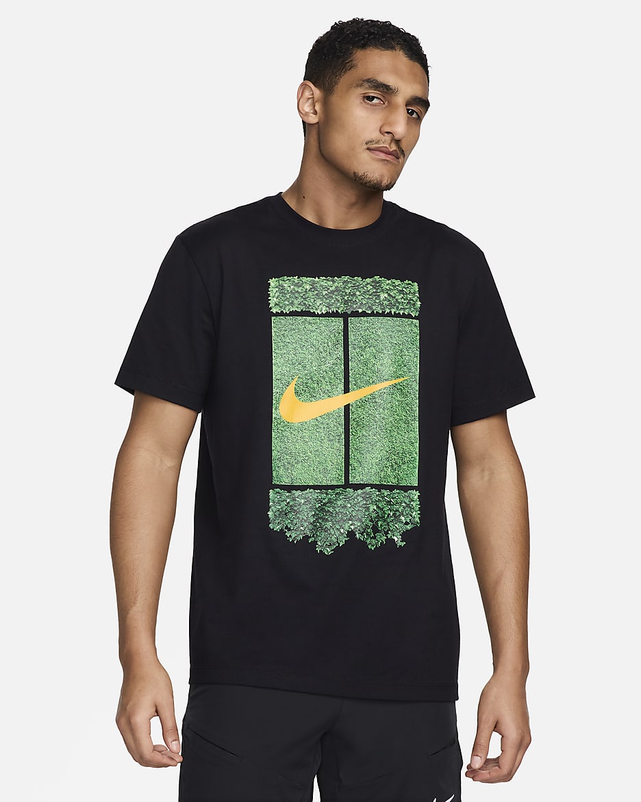 Nike Men s Court Tennis T Shirt in Black Size L Tall FV8430 010